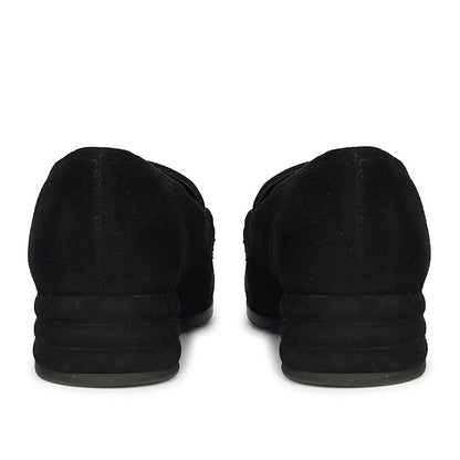 Saint Jacqueline Black  Suede Leather Moccasins