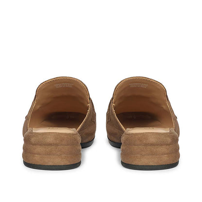 Saint Savannah Dark Taupe Suede Leather Moccasins