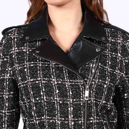 Saint Adria Grey Leather Women Collar Jackets