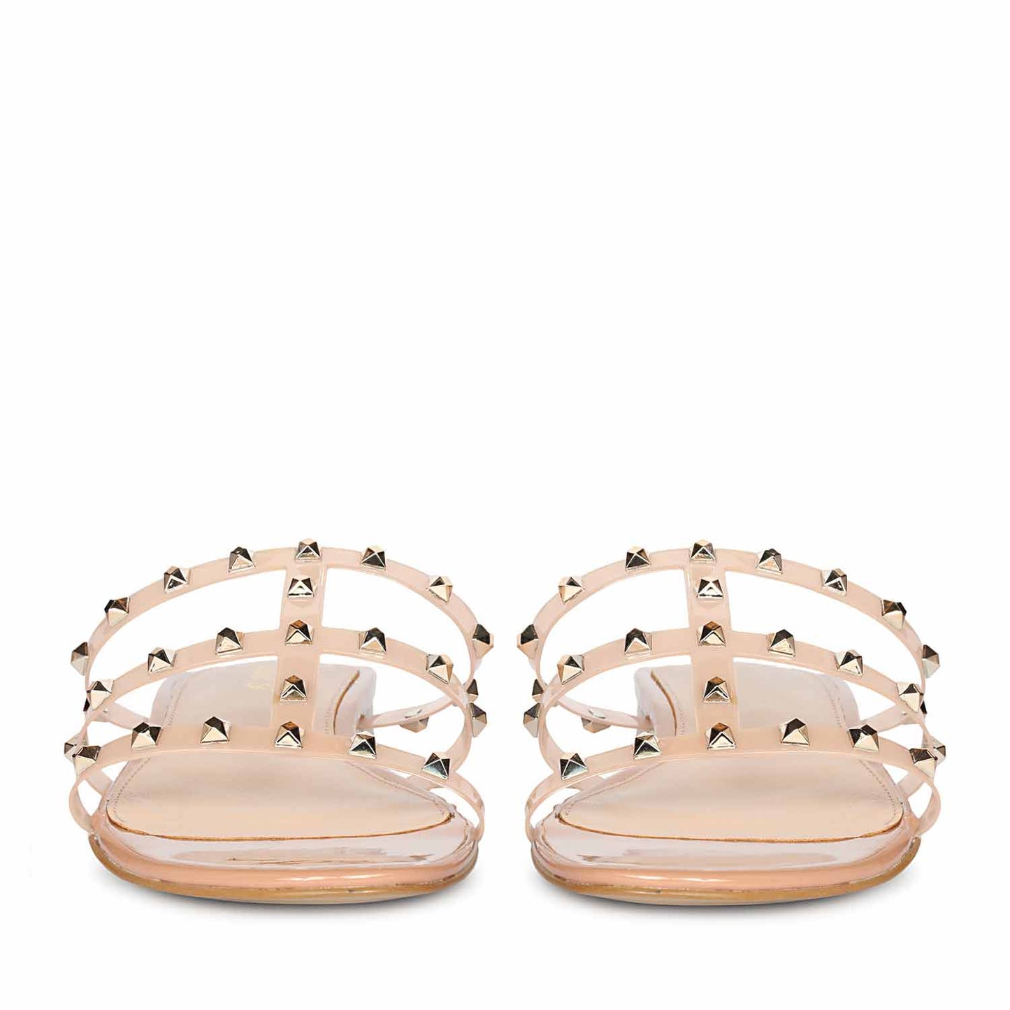 Saint Venera Metal Studded Blush Vegan Leather Flats