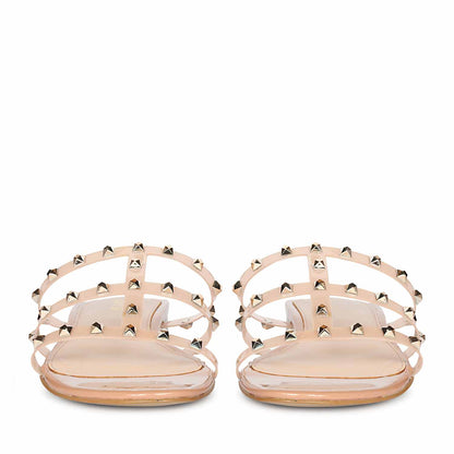 Saint Venera Metal Studded Blush Vegan Leather Flats