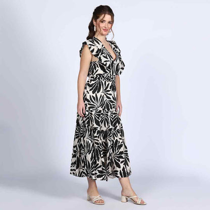 Saint Womens Ivory Printed Lurex Maxi Dress