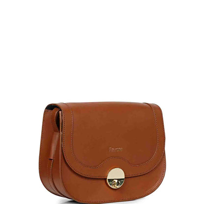 Favore Tan Womens  Leather Structured Sling Bag