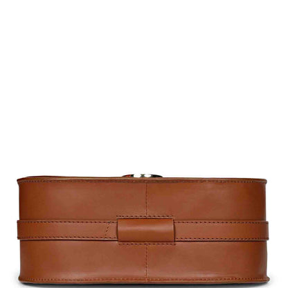 Favore Tan Womens  Leather Structured Sling Bag