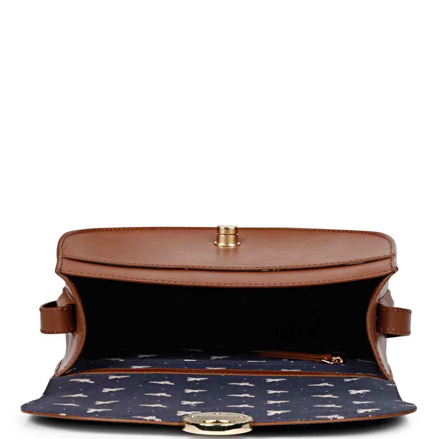 Favore Tan Womens  Leather Structured Sling Bag
