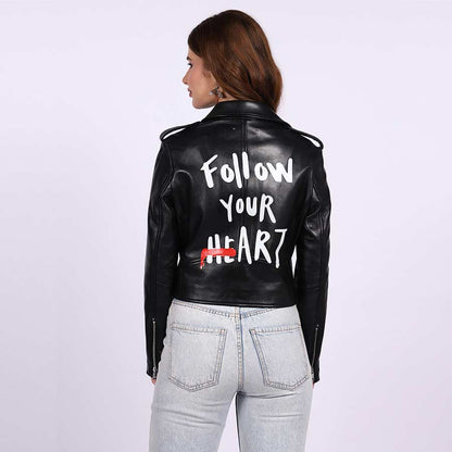 Saint Saira Black Leather Women Jackets