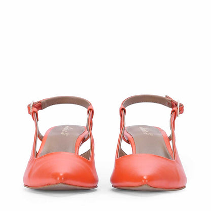 Saint Josie Orange Leather Pumps