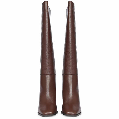 Saint Lia Brown Leather Knee High Slouch Boots