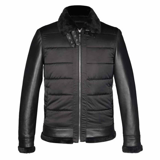 Saint Denis Black Leather Men's Jackets