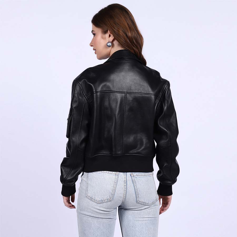 Saint Rosine Women Black Leather Jackets