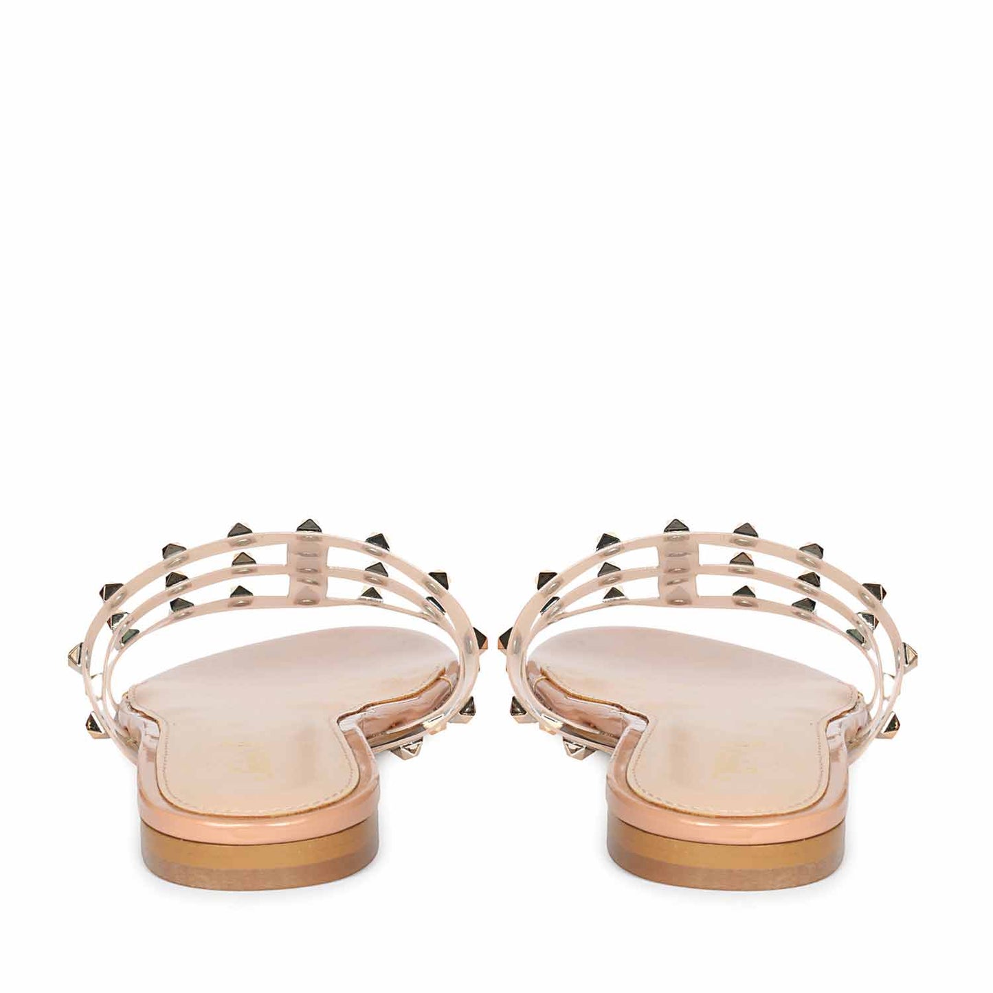 Saint Venera Metal Studded Blush Vegan Leather Flats