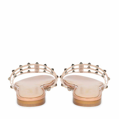 Saint Venera Metal Studded Blush Vegan Leather Flats