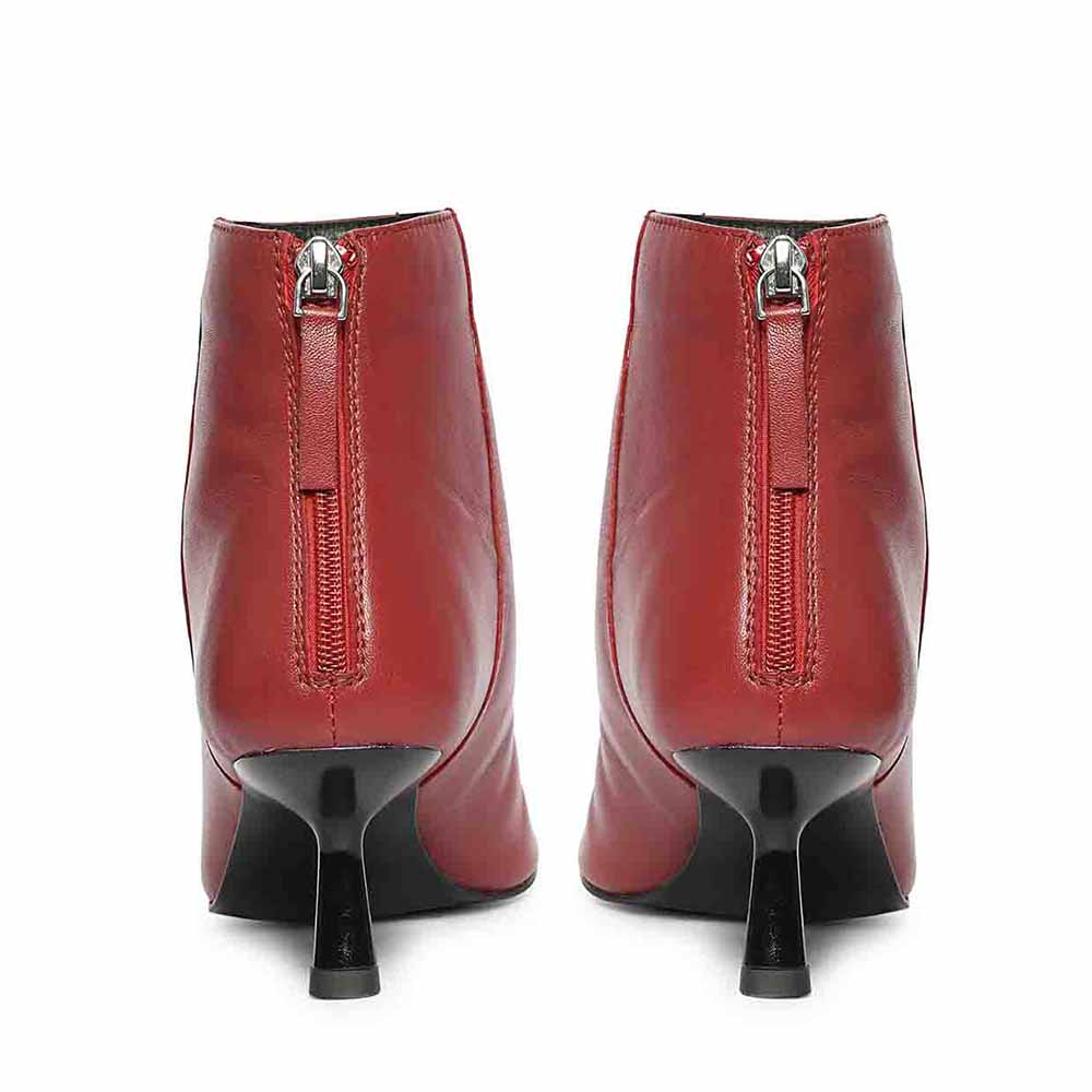 Saint Celvyn Bordo Leather Metal Capped Toe Ankle Boots