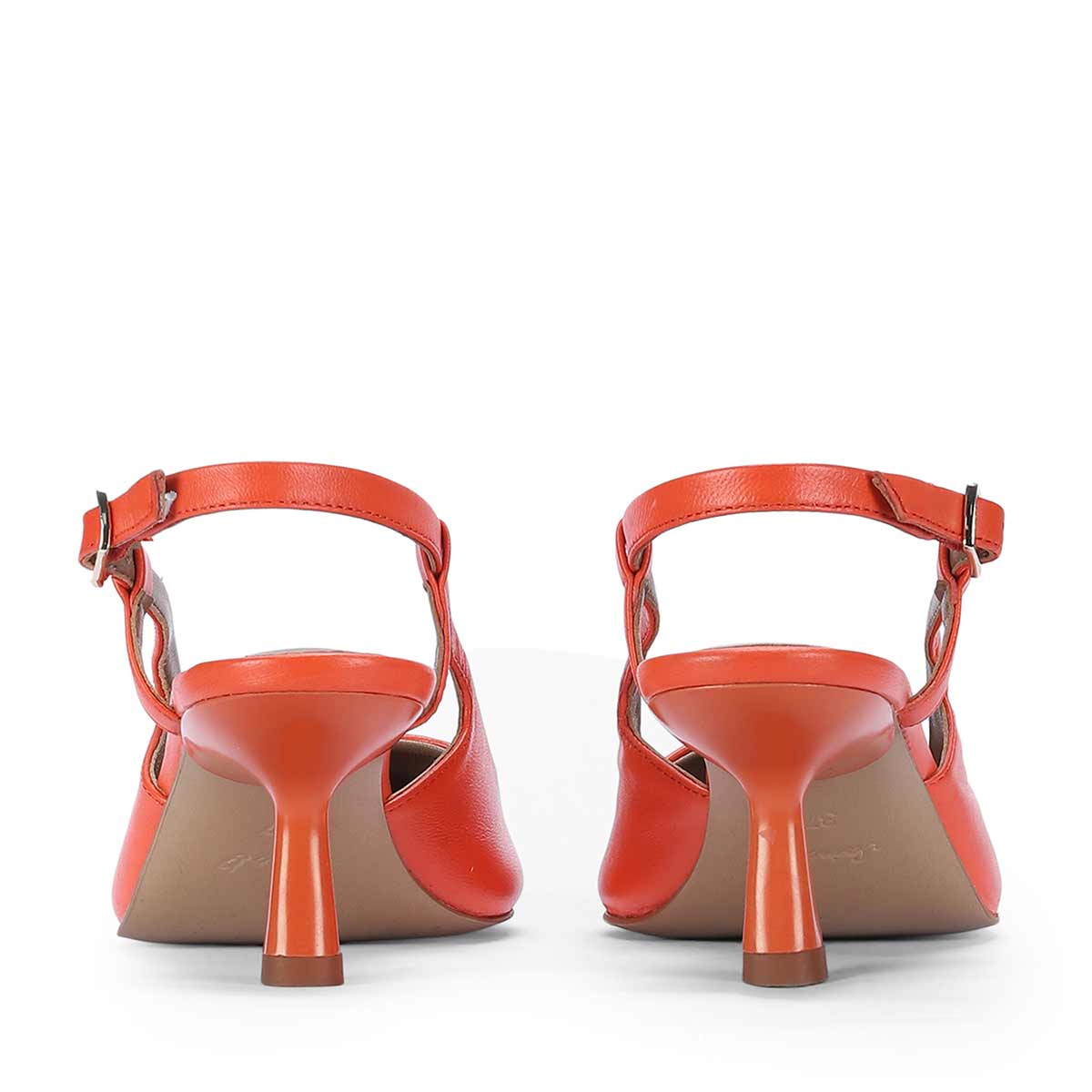 Saint Josie Orange Leather Pumps