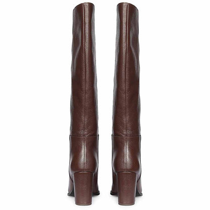Saint Lia Brown Leather Knee High Slouch Boots