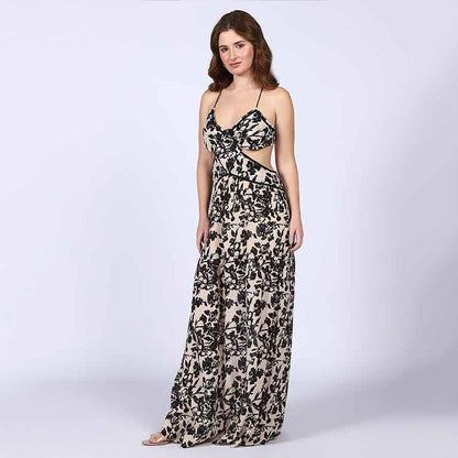 Saint Womens Ivory Cut-out Waist Maxi Dress