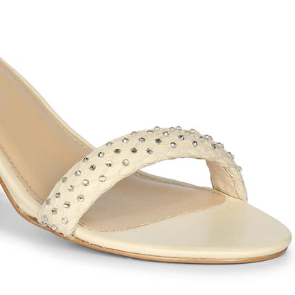 Saint Verona Off White Vegan Leather Block Heels