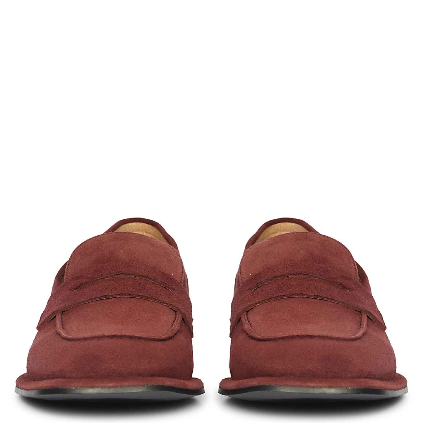 Saint Carla Burgundy Suede Leather Saddle Moccasins