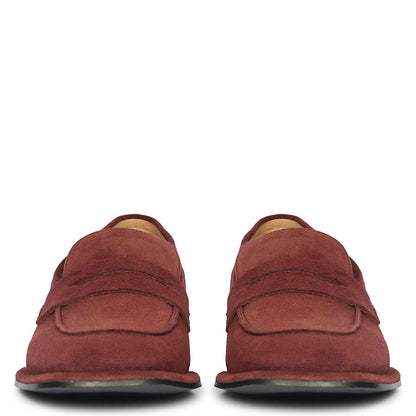 Saint Carla Burgundy Suede Leather Saddle Moccasins