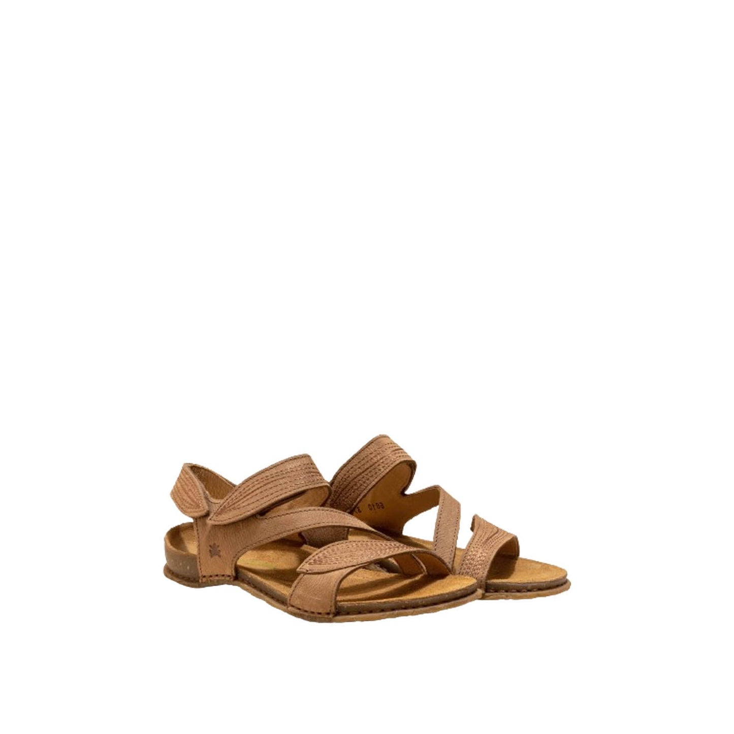 El Naturalista Honey Embellished Leather Block Sandals with Buckle