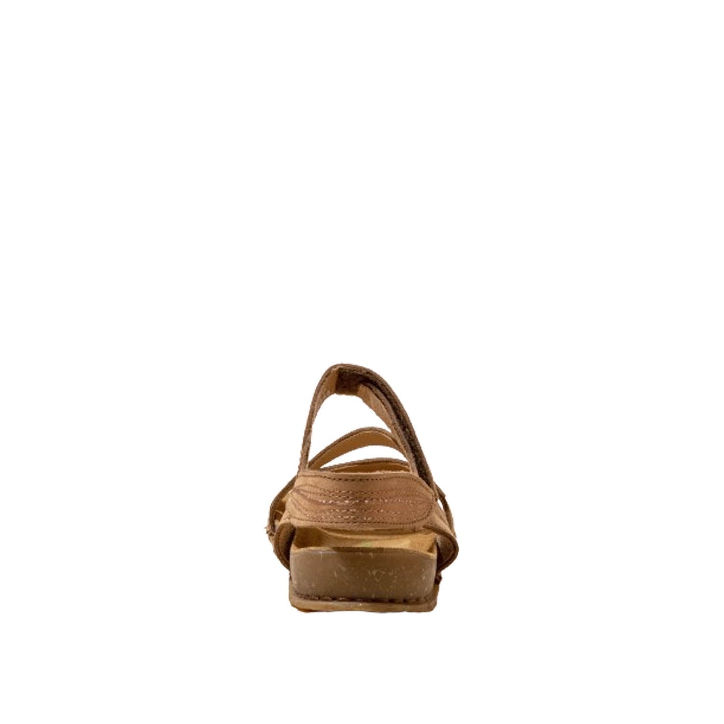El Naturalista Honey Embellished Leather Block Sandals with Buckle