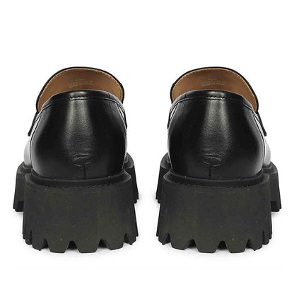 Saint Fearl Pearl Studs Black Leather Moccasins
