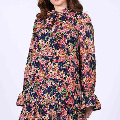 Saint Nerina Womens Blue Multi Bloom Mini Dress