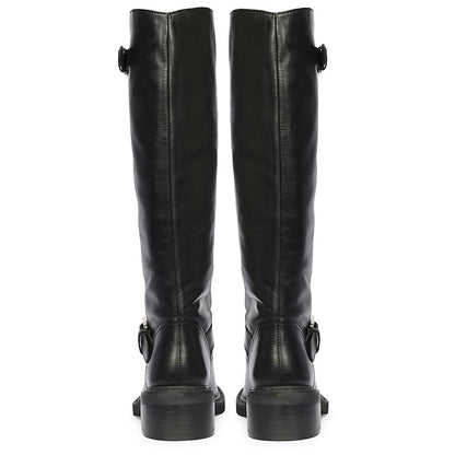 Saint Imogen Multi Studs Black Leather Long Boots