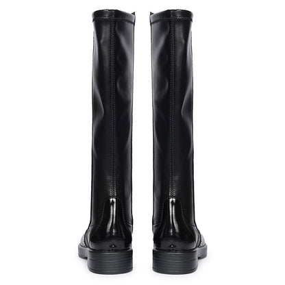 Saint Marcelline Studded Black Leather Long Boots
