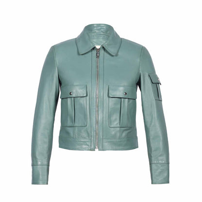 Saint Amory Women Green Leather Jackets