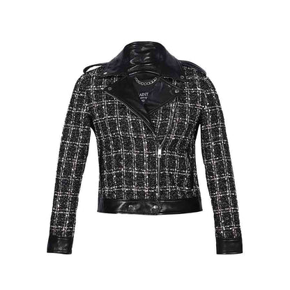 Saint Adria Grey Leather Women Collar Jackets