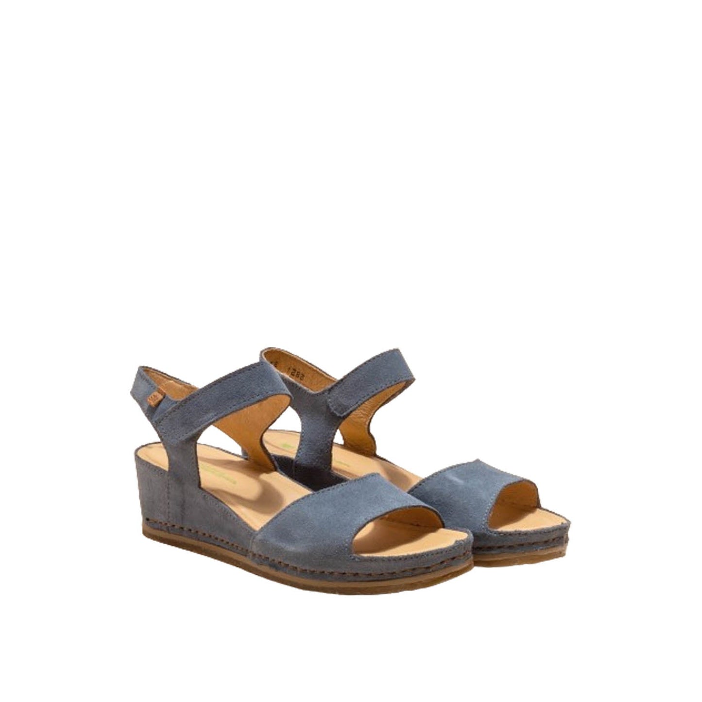 El Naturalista Vaquero Embellished Leather Block Sandals with Buckle