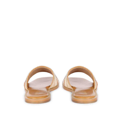 Georgia Hand Embroidered Brown Leather Flats