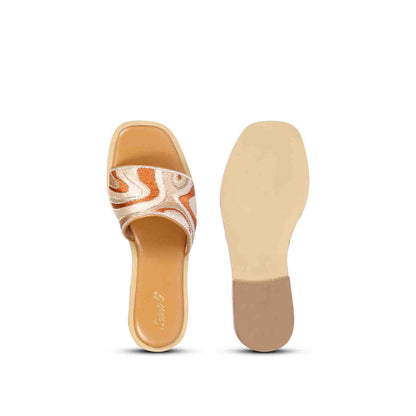 Georgia Hand Embroidered Brown Leather Flats