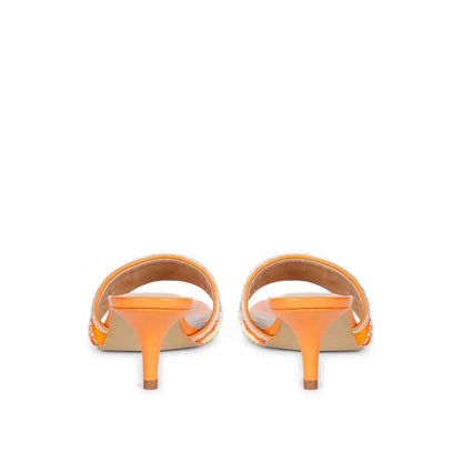 Saint Rina Orange Hand Embroidered Leather Stilettos