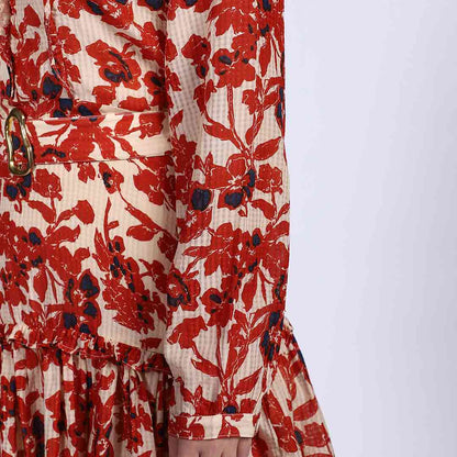 Saint Meliora Womens Ivory Red Floral Mini Dress