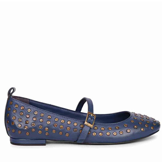 Saint Aleah Navy Studded Ballerina