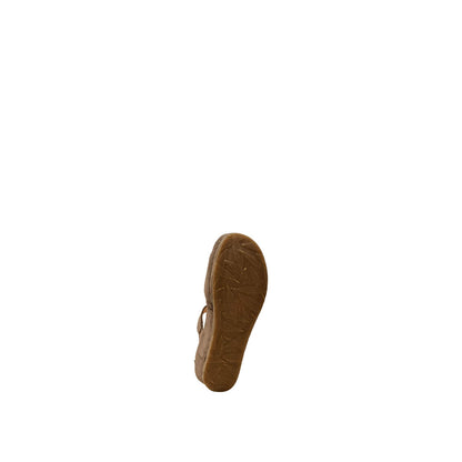 El Naturalista Plume Embellished Leather Block Sandals with Buckle