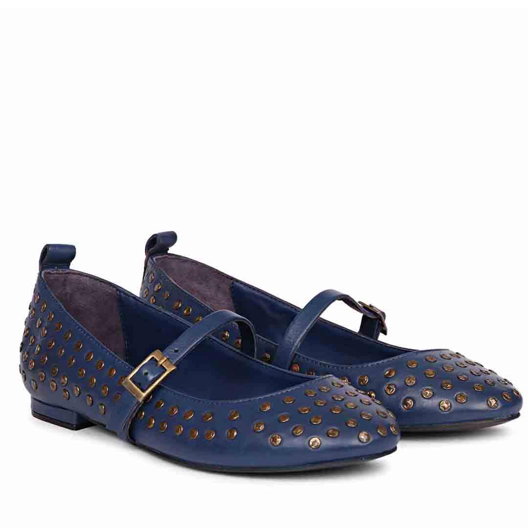 Saint Aleah Navy Studded Ballerina