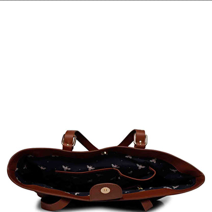 Favore Tan Leather Structured Shoulder Bag