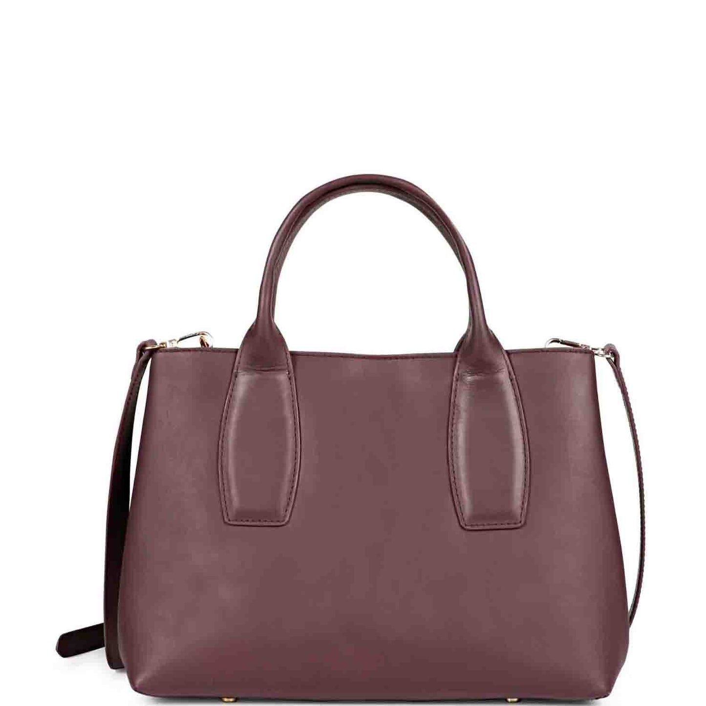 Favore Womens Burgundy Leather Structured Handheld Bag