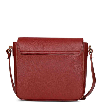 Favore Red Womens  Leather Structured Sling Bag