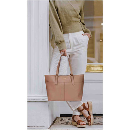 Favore Women Peach Leather Structured Shoulder Bag