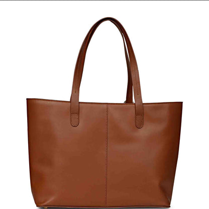 Favore Tan Leather Structured Shoulder Bag