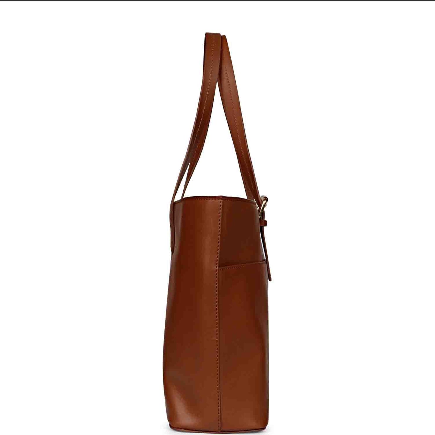 Favore Tan Leather Structured Shoulder Bag
