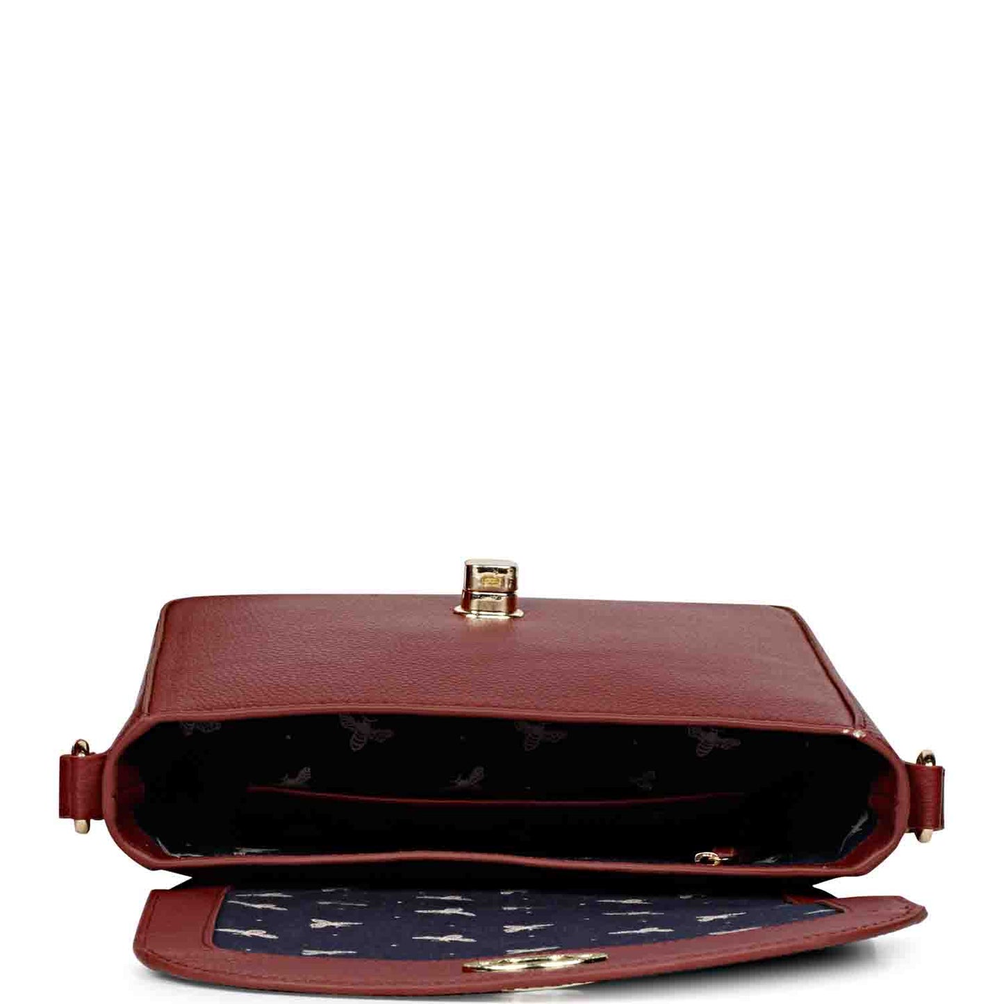 Favore Red Womens  Leather Structured Sling Bag