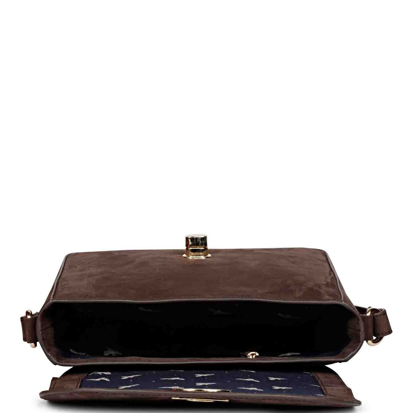 Favore Women Grey Leather Structured Sling Bag