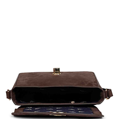 Favore Women Grey Leather Structured Sling Bag