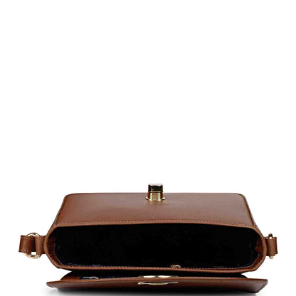 Favore Tan Womens  Leather Structured Sling Bag
