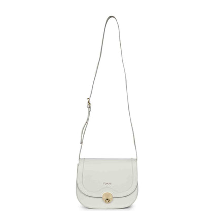 Favore Off White Womens  Leather Structured Sling Bag